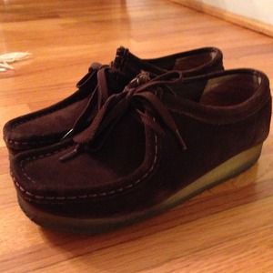 Clark's dark brown wallabees