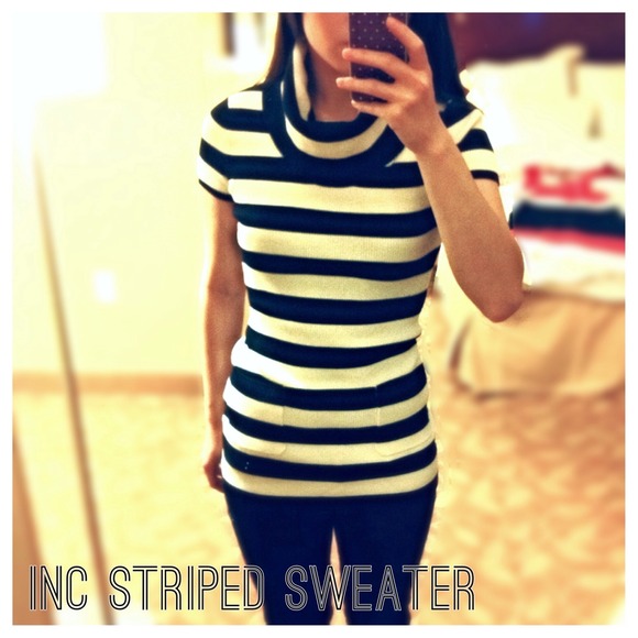 INC silk striped sweater