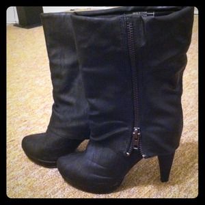 *Sold w/trade* TORRID black faux leather boots.