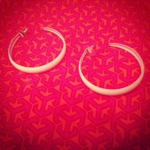 White Hoop Earrings