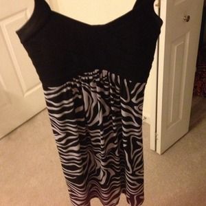 Black & zebra print dress