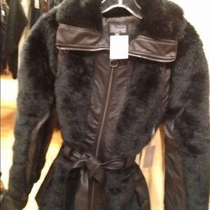 Faux fur black jacket