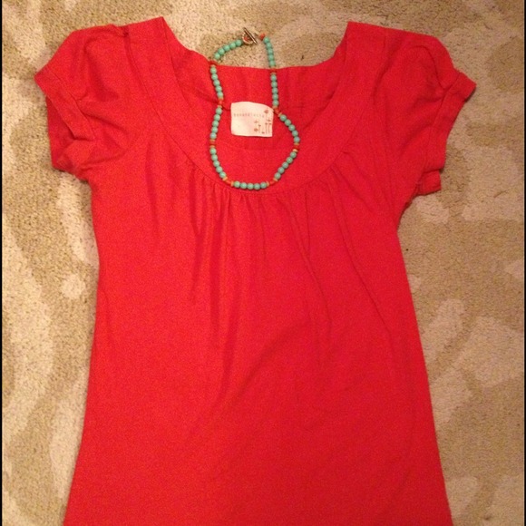 *Sold in bundle* Anthropologie orange top - Picture 1 of 4