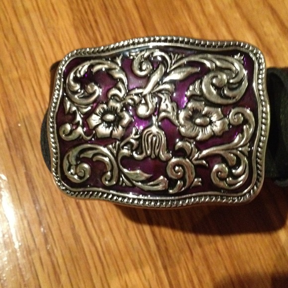 SOLD!Shiny purple and chrome belt