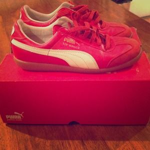 Red Puma tennis shoes