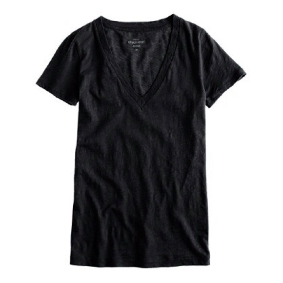 ❌SOLD IN BUNDLE J. Crew Vintage Black V neck Tee