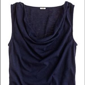 2 J. Crew Navy blue Vintage Cotton CowlNeck Tank
