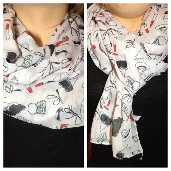 Lipstick and heals scarf
