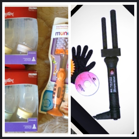 Enzo Milano Bi-Tube Curling Iron, Bottles & Brush