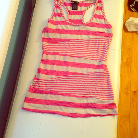Pink and tan striped tanktop never worn