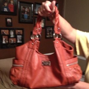 Large burnt orange relic purse