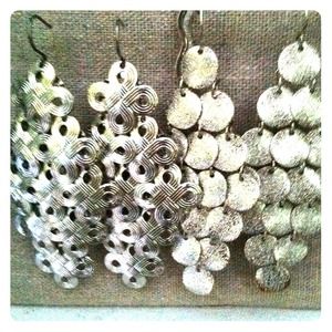 Bundle of elegant silver earrings