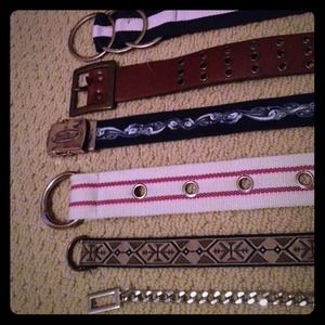 Belts. Some have been worn. Some never touched..