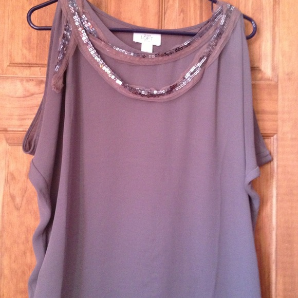 Sparkly open shoulder top