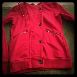 Pink Element asymmetrical pink zip-up sweater