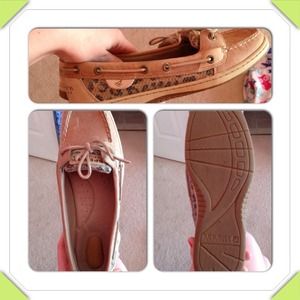 RESERVED Sperry low tongue. Cheetah print sequins