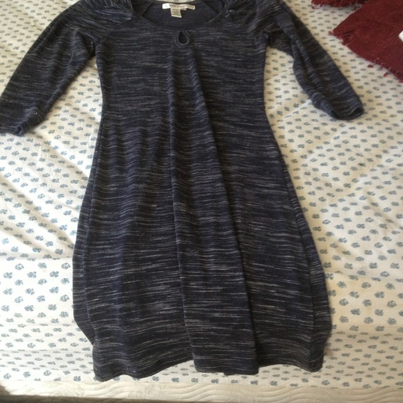 Keyhole Blue dress with white stripes