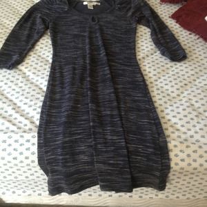 Keyhole Blue dress with white stripes