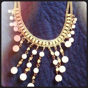 Pearl and diamond necklace
