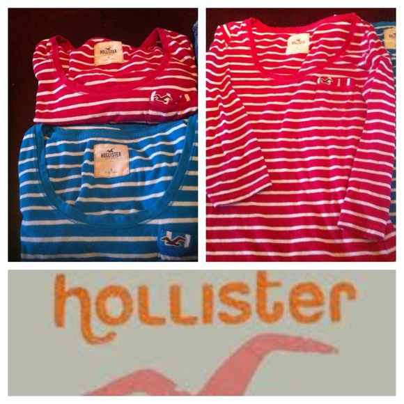 Hollister shirts red/ turquoise