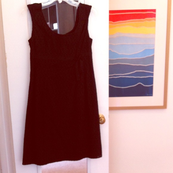 Knee length Ann Taylor eyelet black dress - Picture 1 of 4
