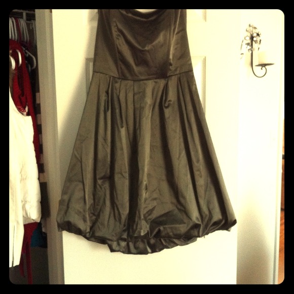Green Satin Bubble Dress