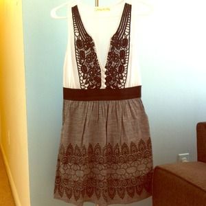 Urban Outfitters monochrome dress w/crochet detail