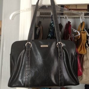Black leather Strada handbag