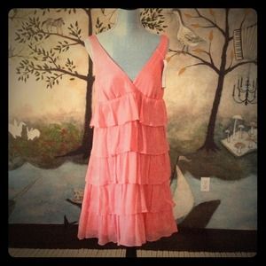 J Crew coral silk dress