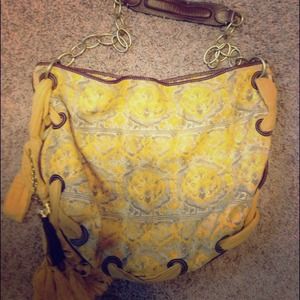 Juicy couture spring huge yellow pattern tote bag!