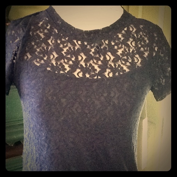 DKNYC short-sleeve lace top
