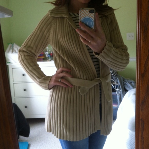 Chunky jcrew belted sweater