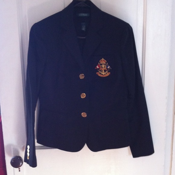 Vintage Ralph Lauren Dk Navy Nautical Blazer Sz S