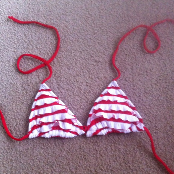 Red&white bikini top