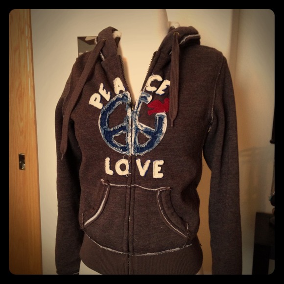 SOLD! Peace and Love zipper hoodie
