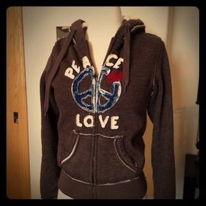 SOLD! Peace and Love zipper hoodie