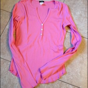 J.Crew pink ribbed Henley size XS