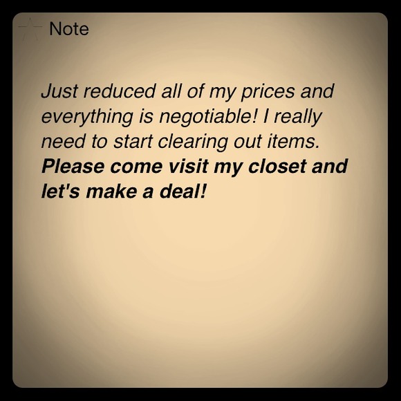 Closet-wide reductions! Come see!