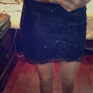 Sequined lace skirt
