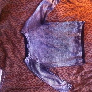 Super cute metallic cropped sweater