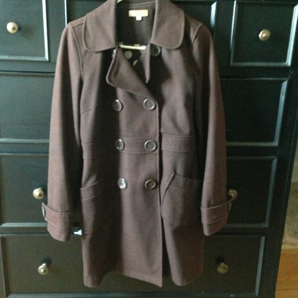 **REDUCED**Brown fitted pea coat - Picture 1 of 2