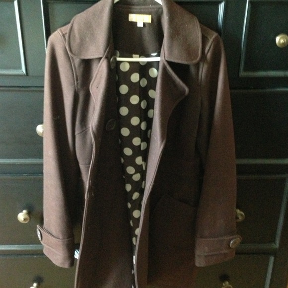 **REDUCED**Brown fitted pea coat - Picture 2 of 2