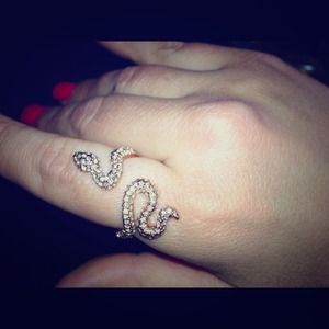 Rose gold and rhinestone S&D sergeant ring