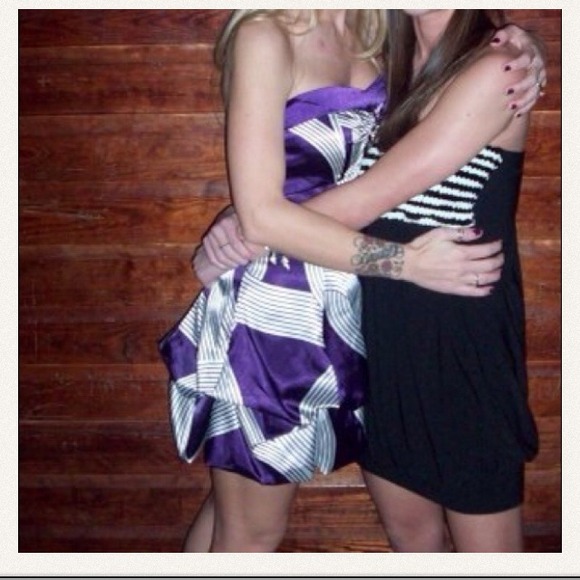 Strapless black and white sequin party dress - Picture 2 of 3