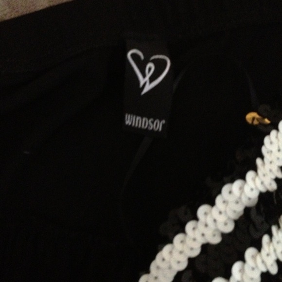 Strapless black and white sequin party dress - Picture 3 of 3