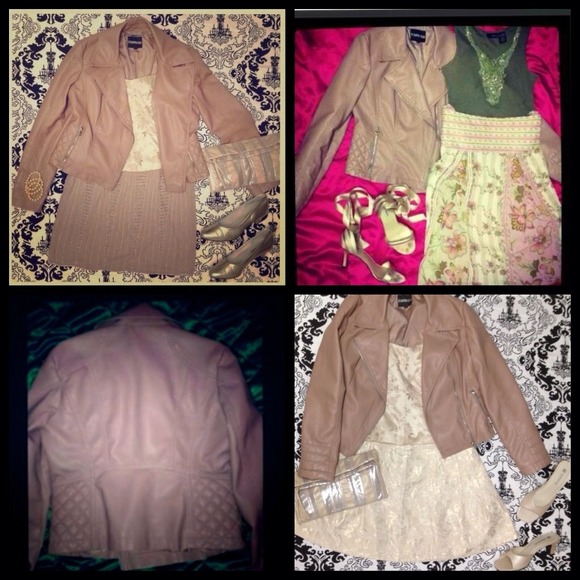 Pink "minus the leather" Express jacket. - Picture 3 of 4