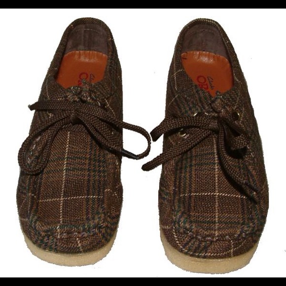 Clarks Shoes Wallabee Brown Plaid Womens Poshmark