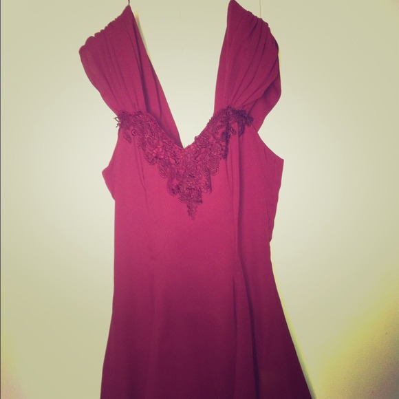 50's Vintage maroon dress