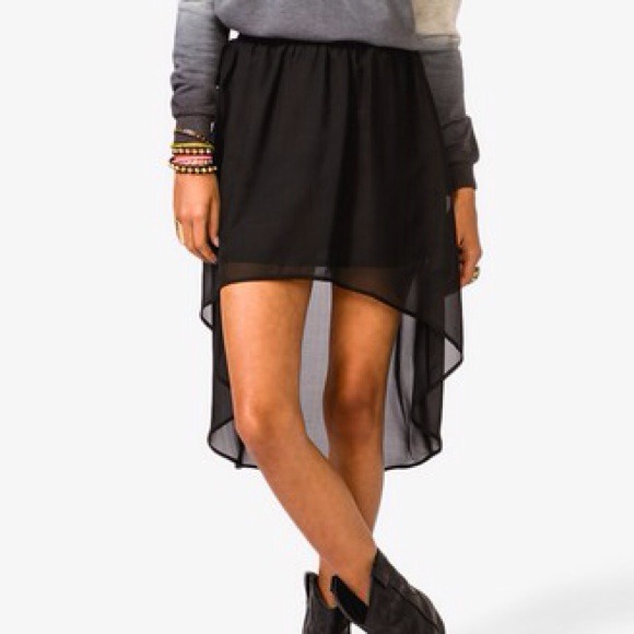 ❌SOLD❌ Black High Low Chiffon Skirt