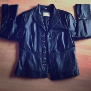 @sharstar 100% leather jacket & summer dress